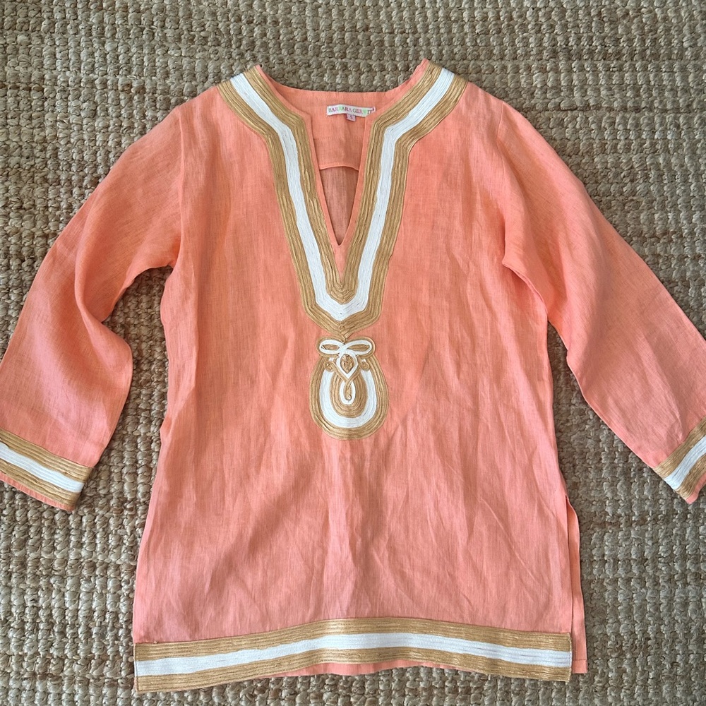 BARBARA GERWITT 100% LINEN TUNIC SIZE SMALL